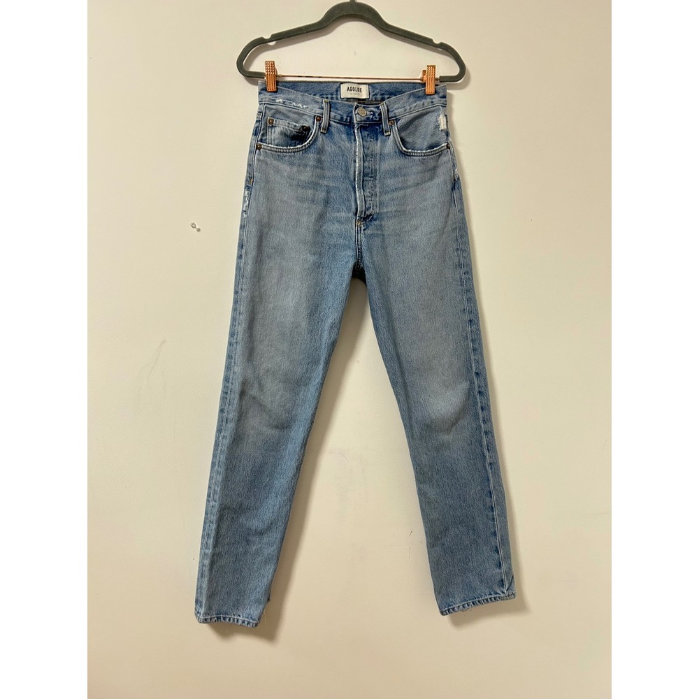 AGOLDE 90's Pinch Waist Straight Leg Jeans Womens 25 Blue Distressed Vintage